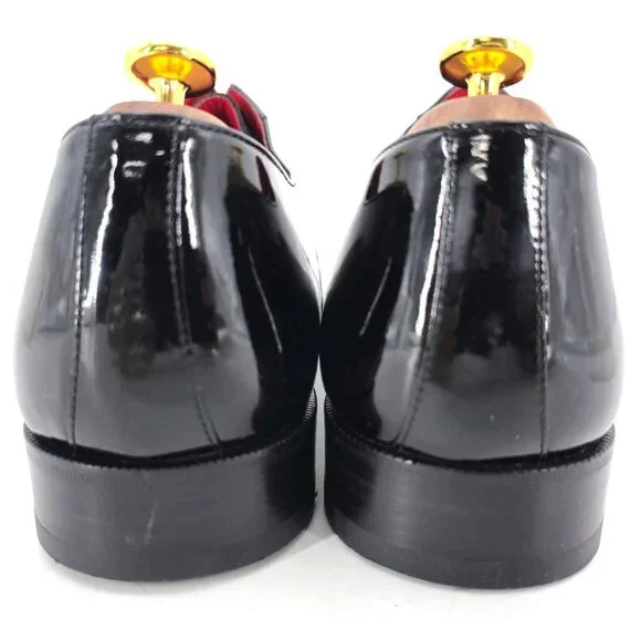 Bally Italy Black Patent Leather Formal Dress Shoes Men size 10 Cap-toe Oxfords BALLY Cagney Black Leather Oxford Cap Toe Designer Men main image 4